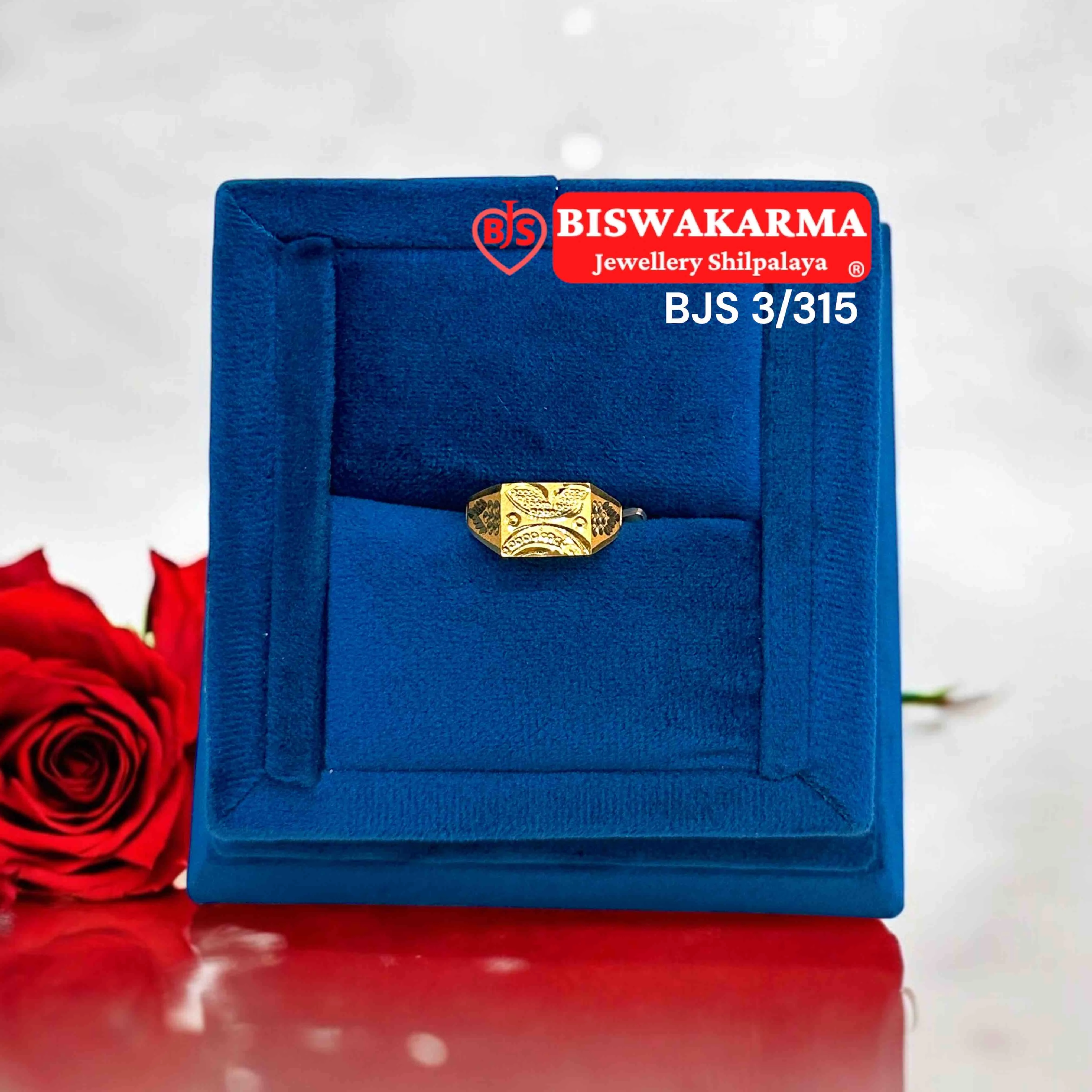 3/315 Elegant Patterned Gold Men's Ring