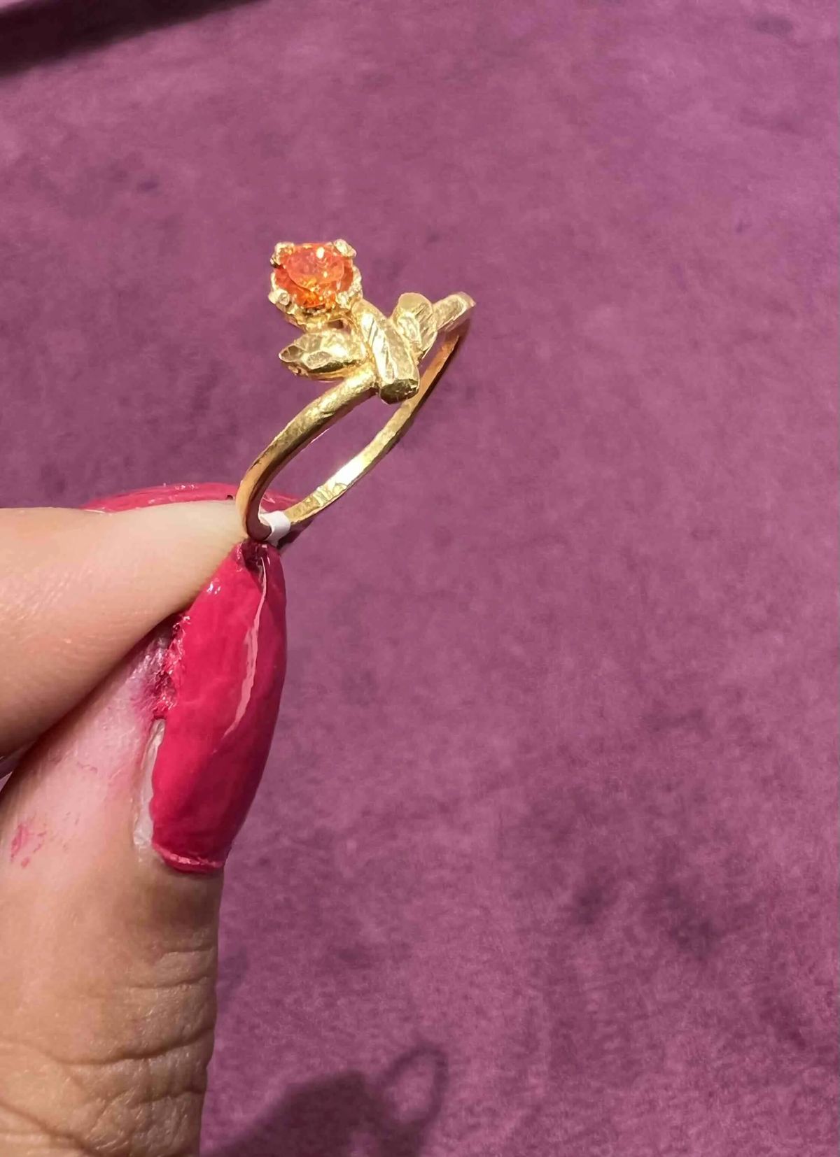 53/ 36 Amber Leaf Baby Ring