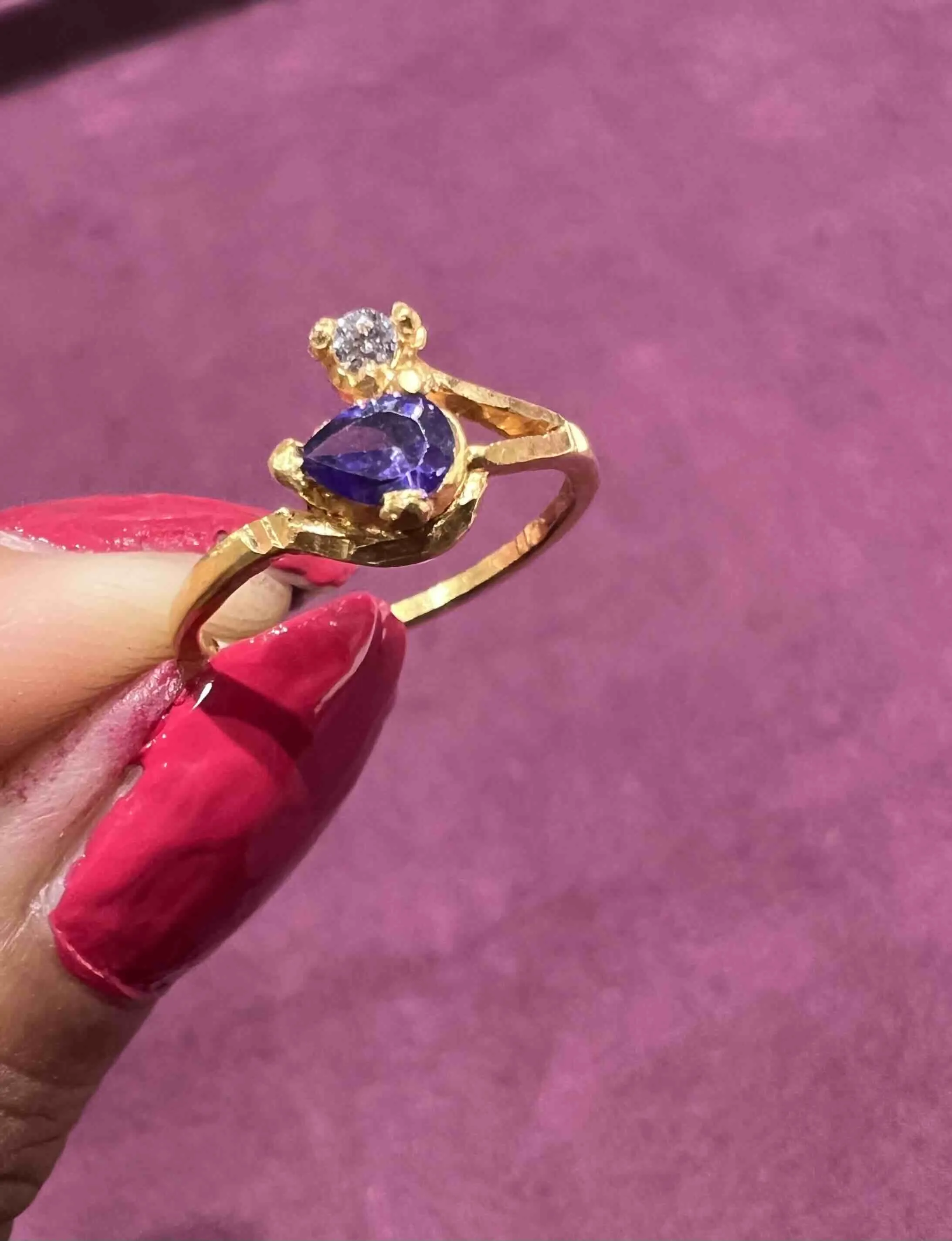 53/28 Sapphire Heart Baby Ring