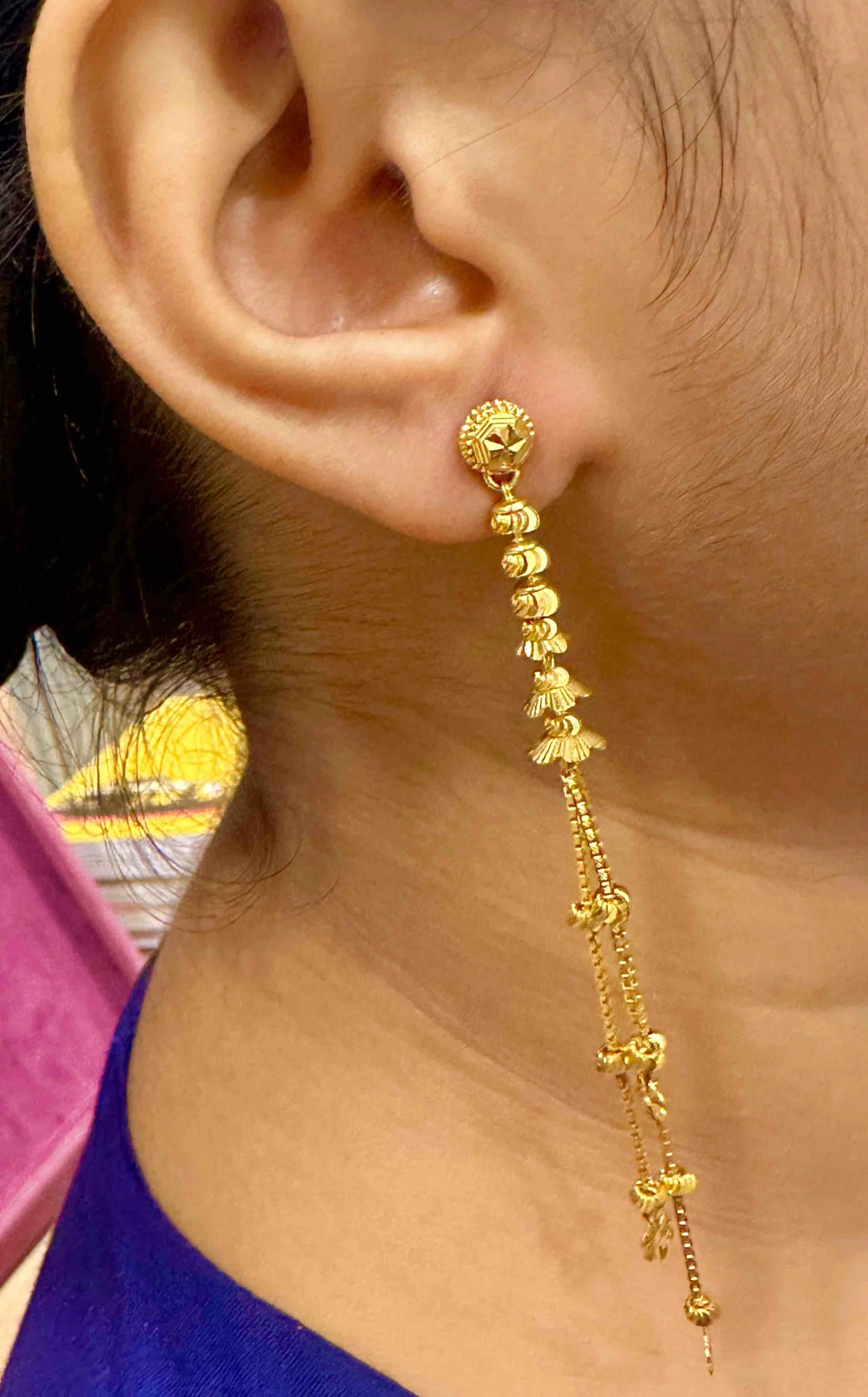 16/45 Long Chain Dangler Earring