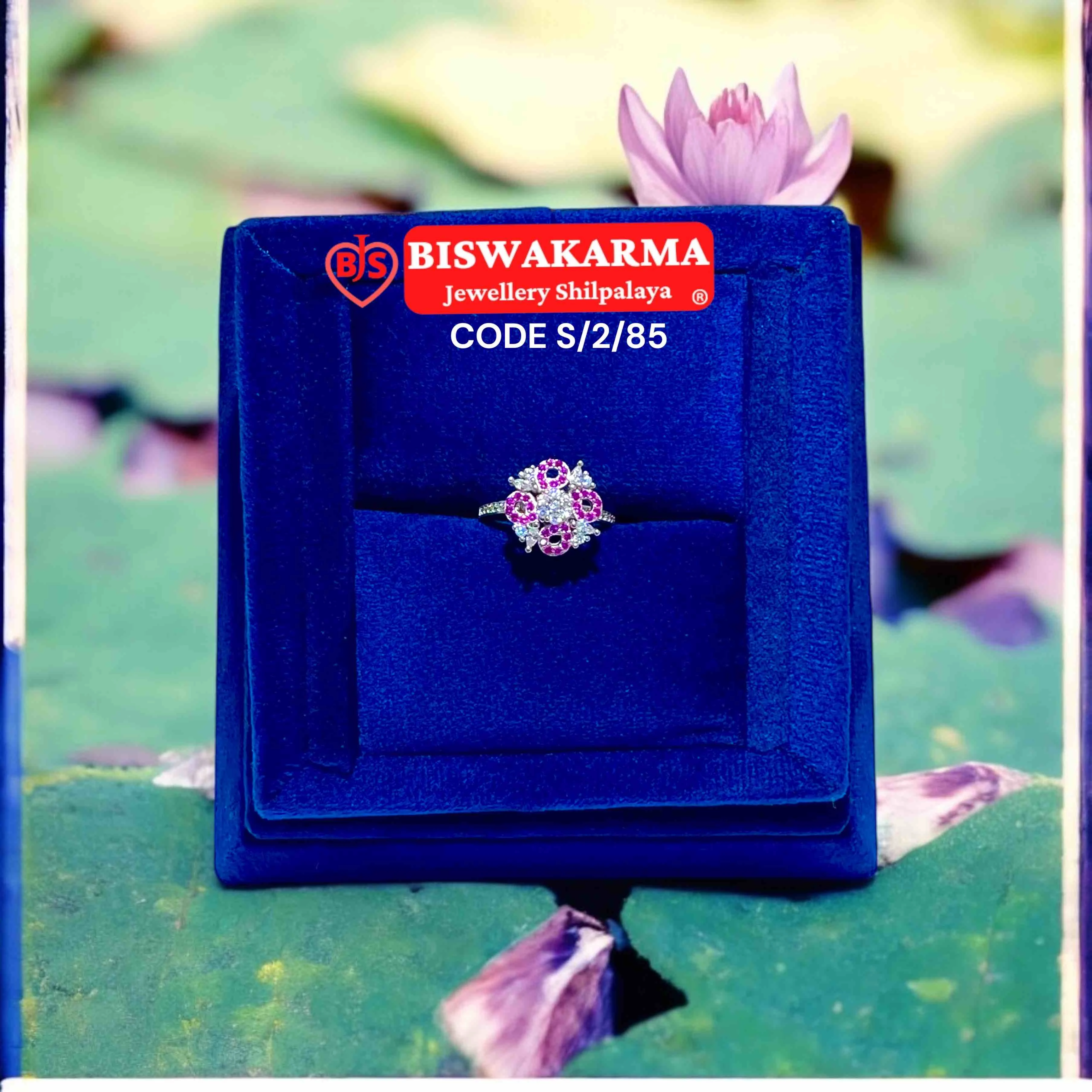 S/2/85 Pink Cluster Glow Ring
