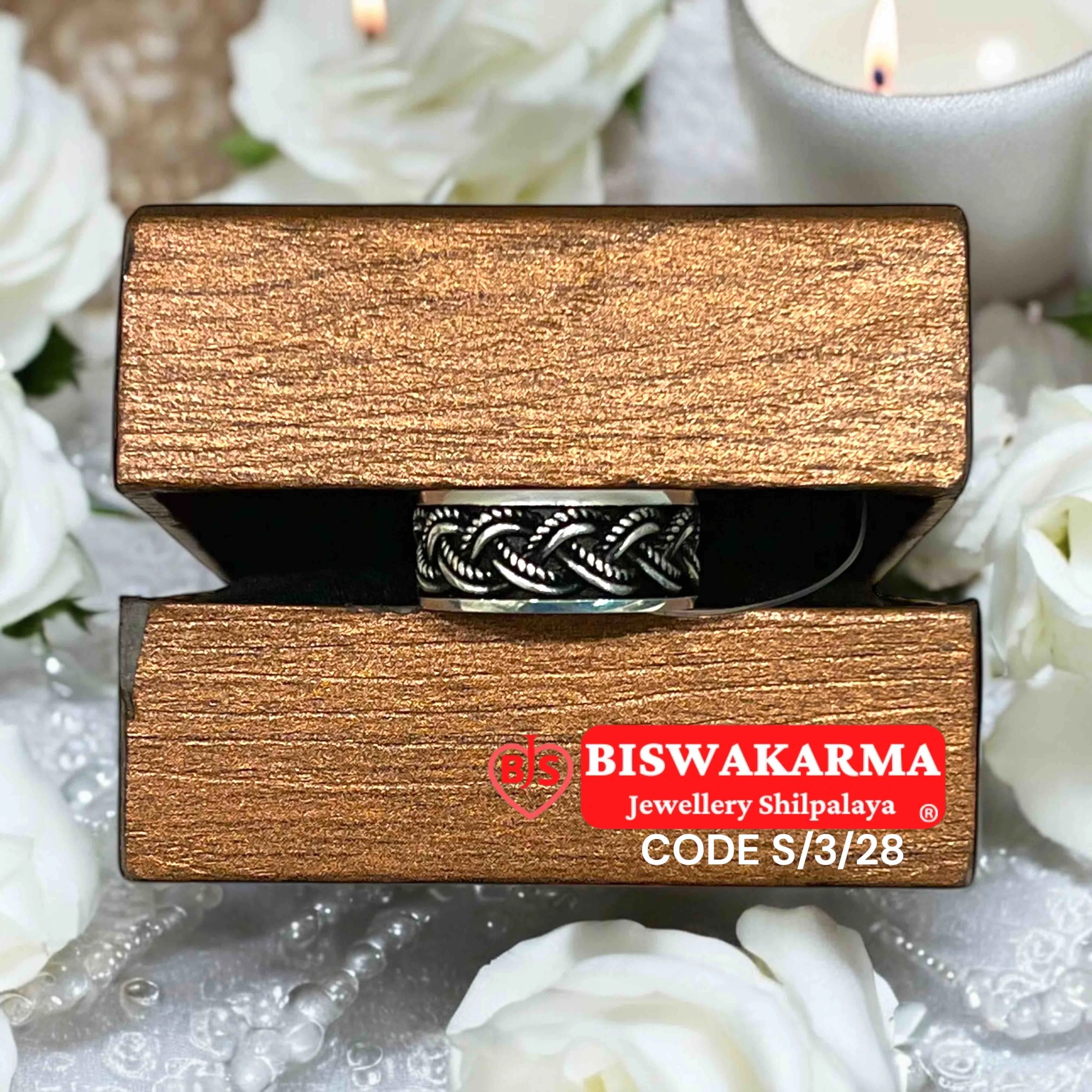 S/3/28 Rope Weave Silver Ring