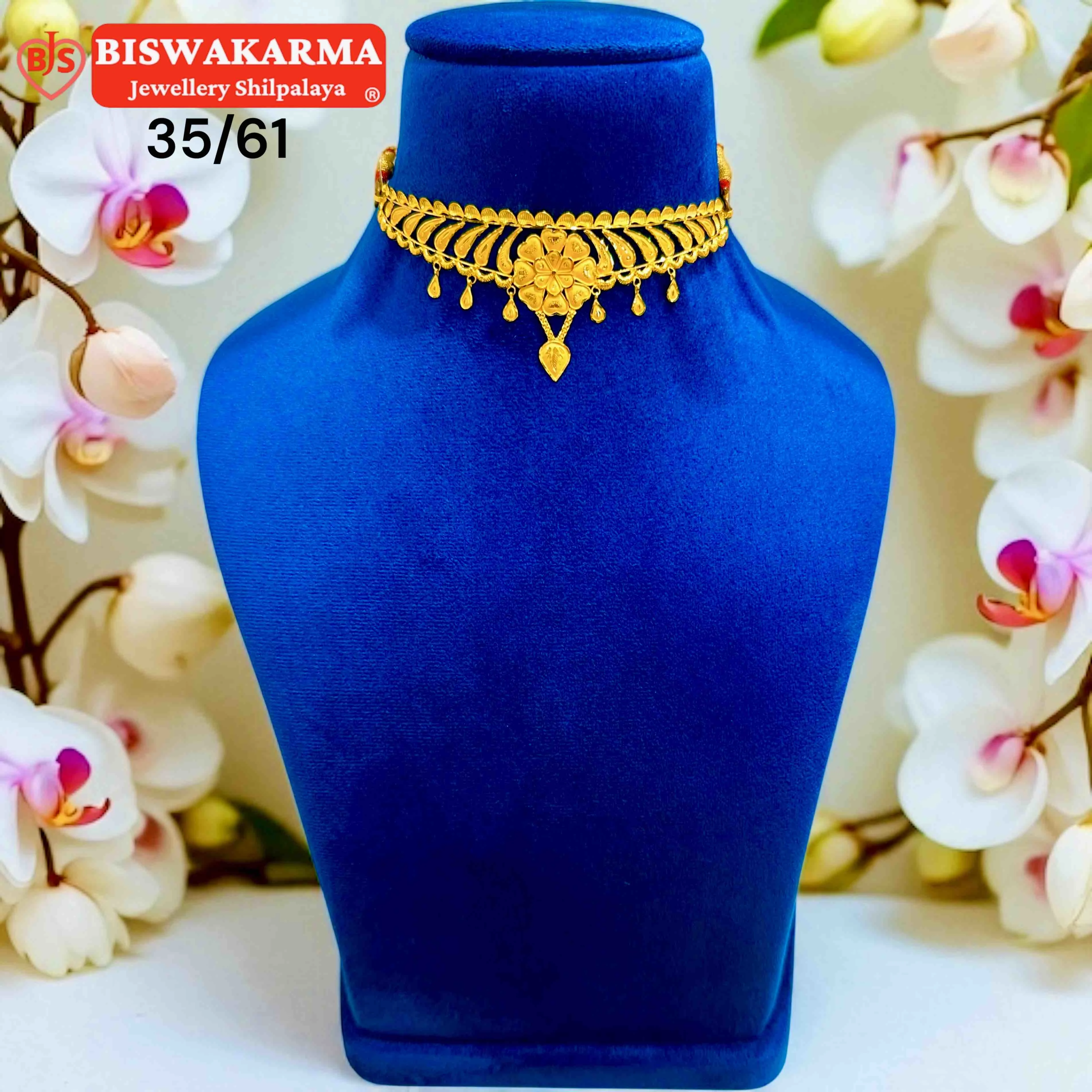 35/61 Floral Crest Kolshi Choker