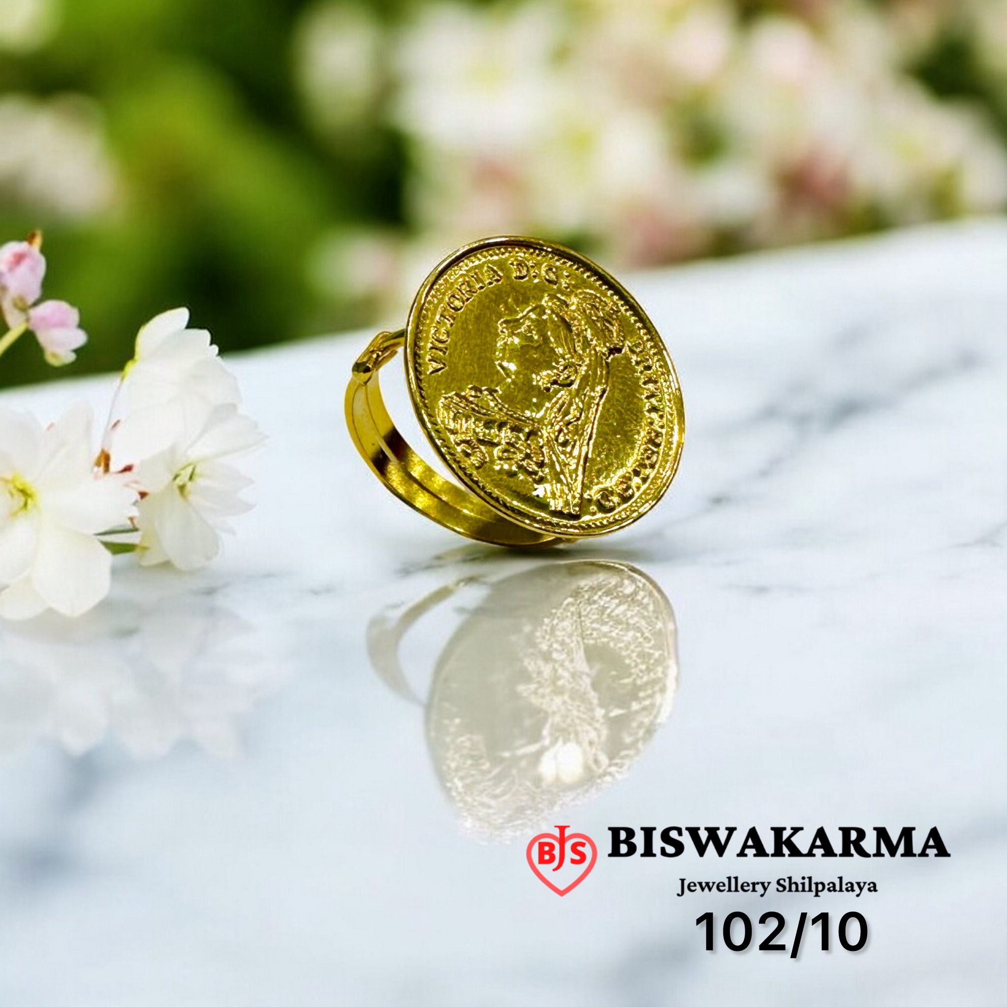 102/10 Royal Coin Face Ladies Ring