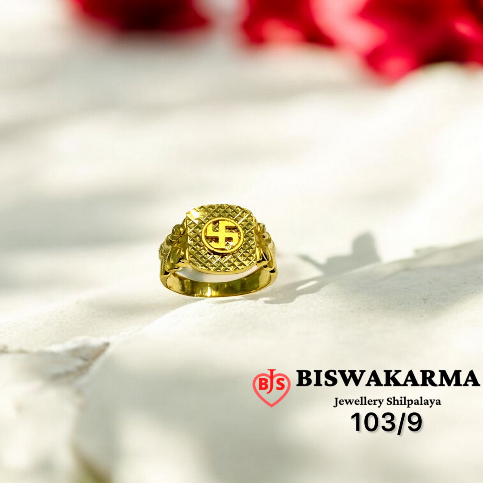 103/9 Swastik Symbol Gents Ring