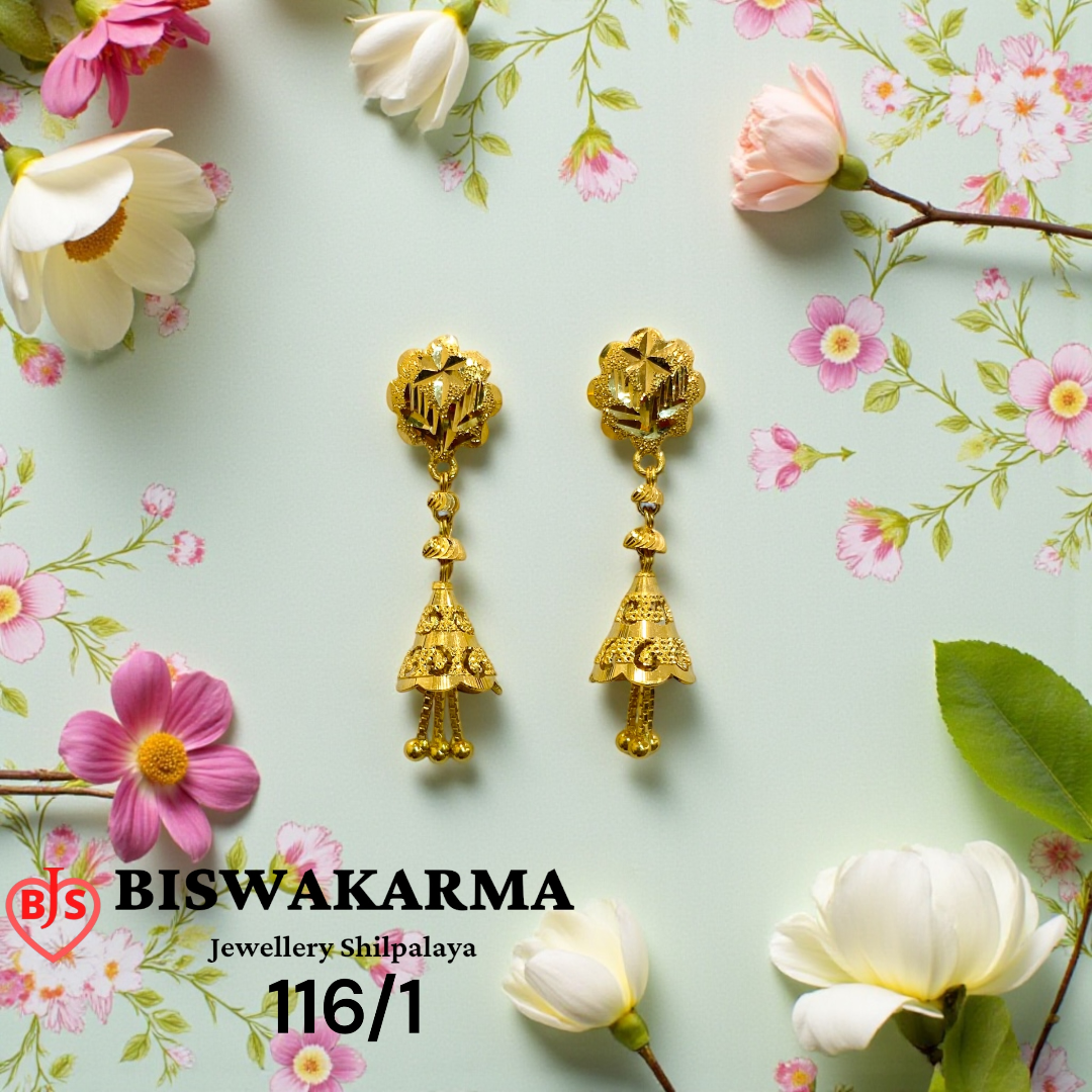 116/1 Floral Jhumka Drops