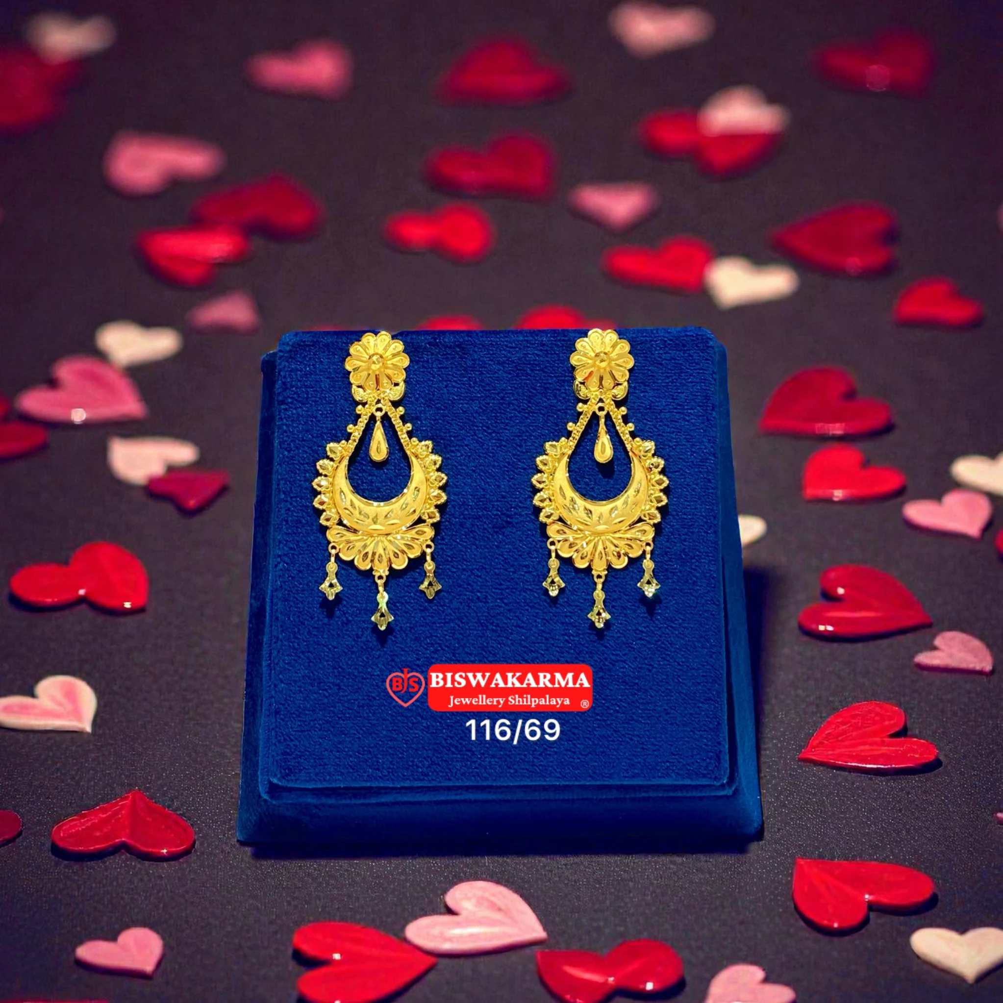 116/69 Floral Drop Gold Kanbala