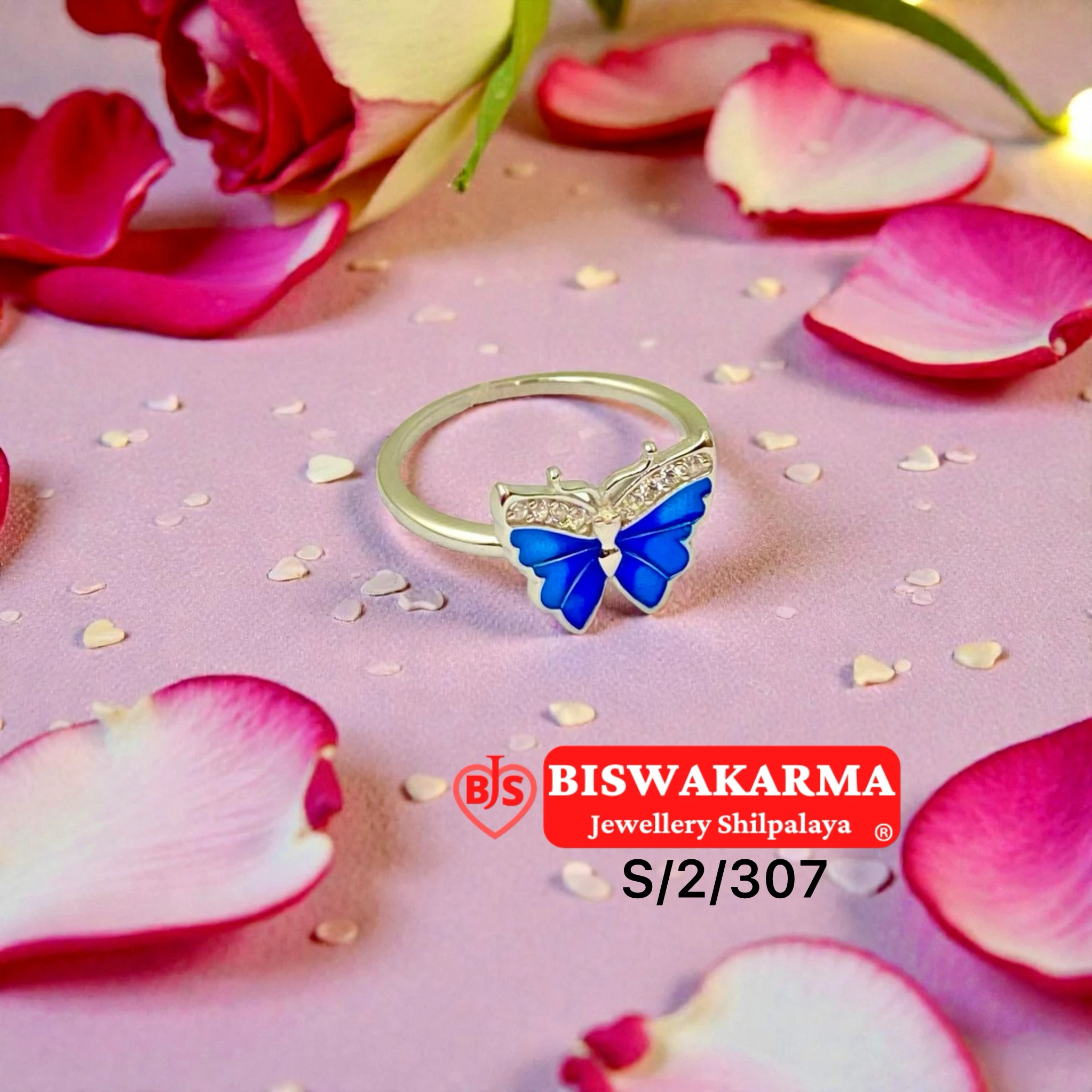 S/2/307 Butterfly Ladies Ring