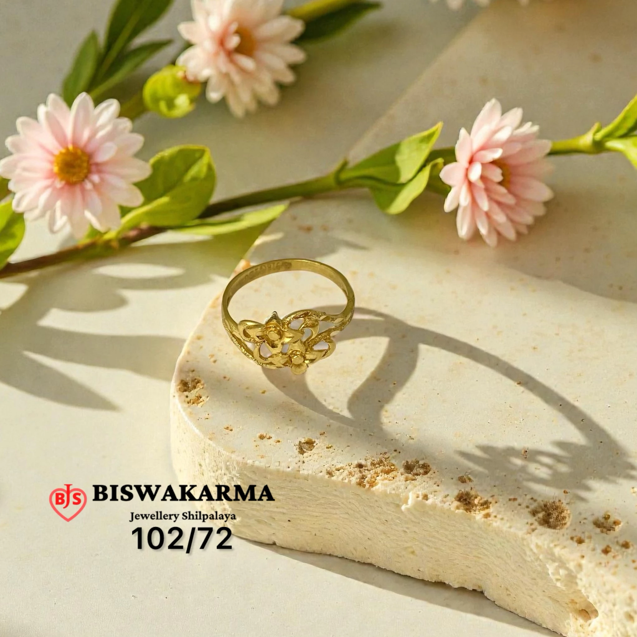 102/72 Twin Blossom Ladies Ring