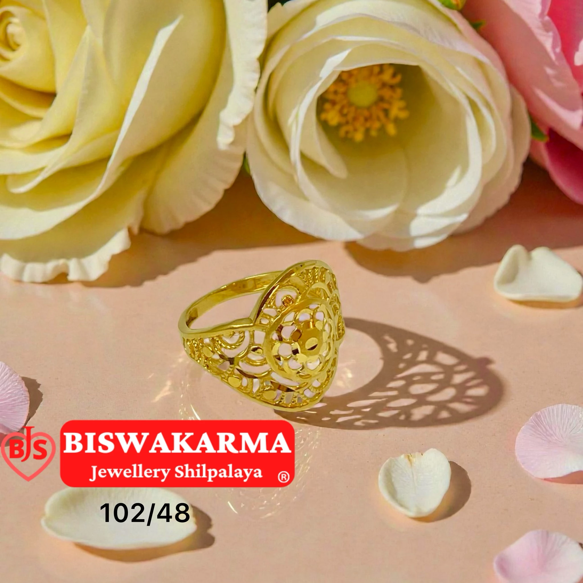 102/48 Floral Lattice Ladies Ring