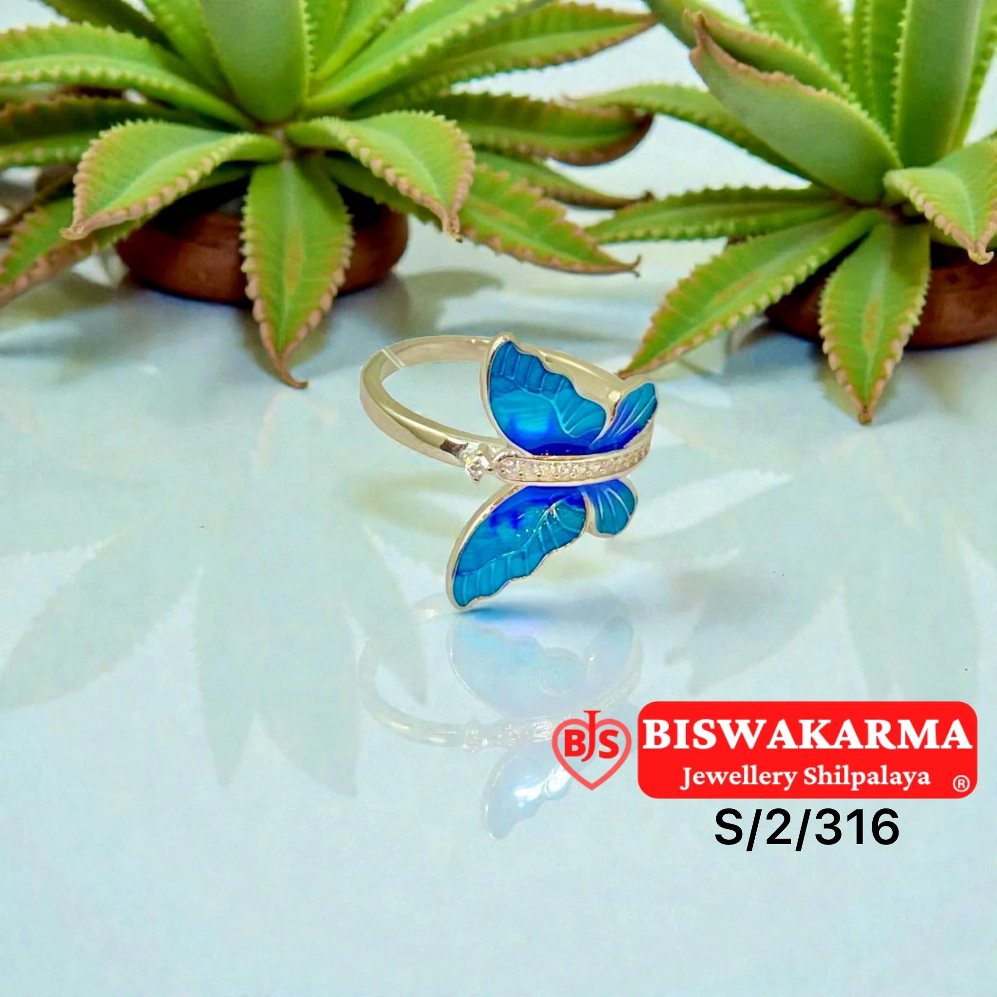 S/2/316 Butterfly Wing Ladies Ring