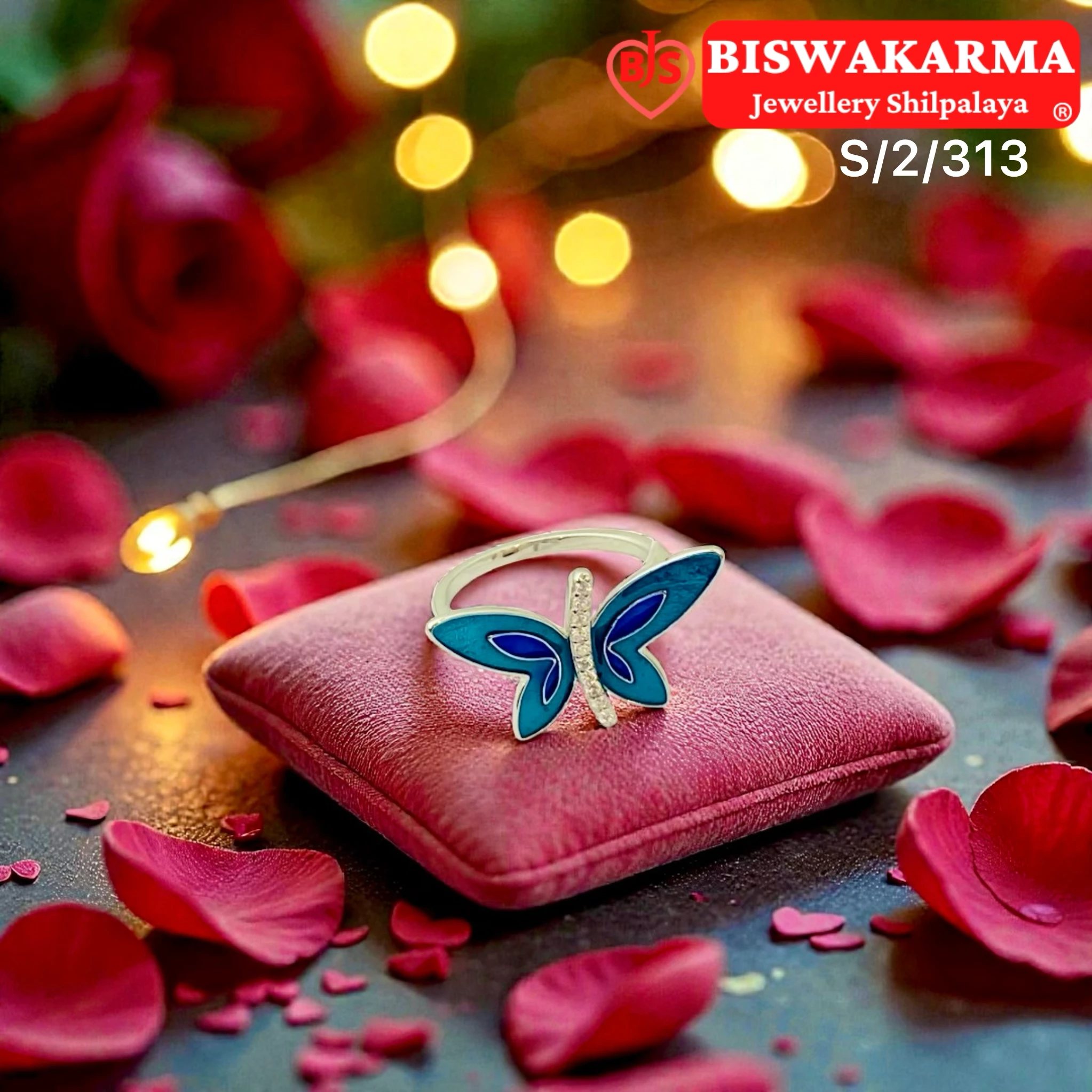 S/2/313 Spine Wing Silver Ring