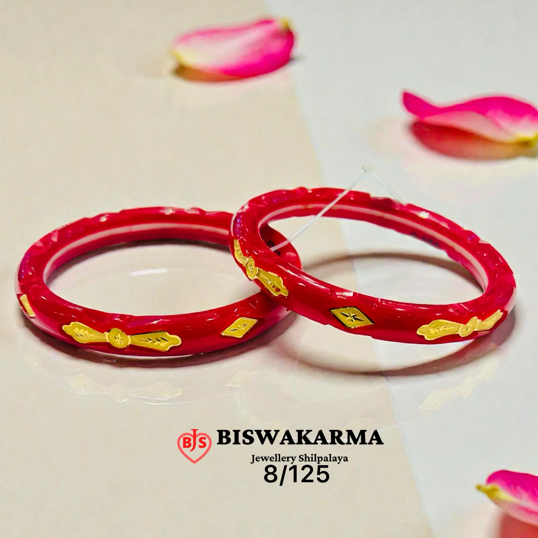 8/125 Red Enamel Design Pola