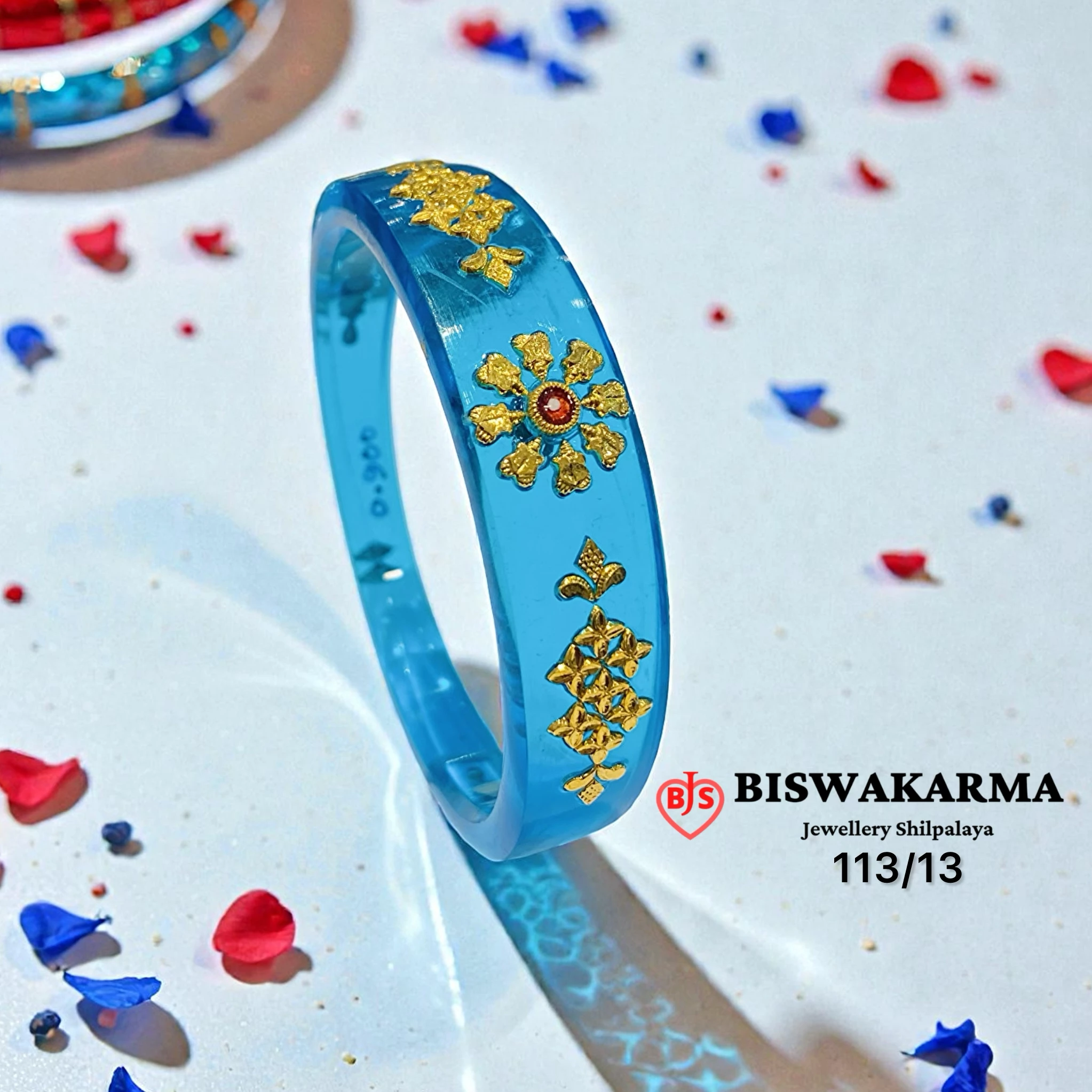 113/13 Blue Floral Pesting Pola