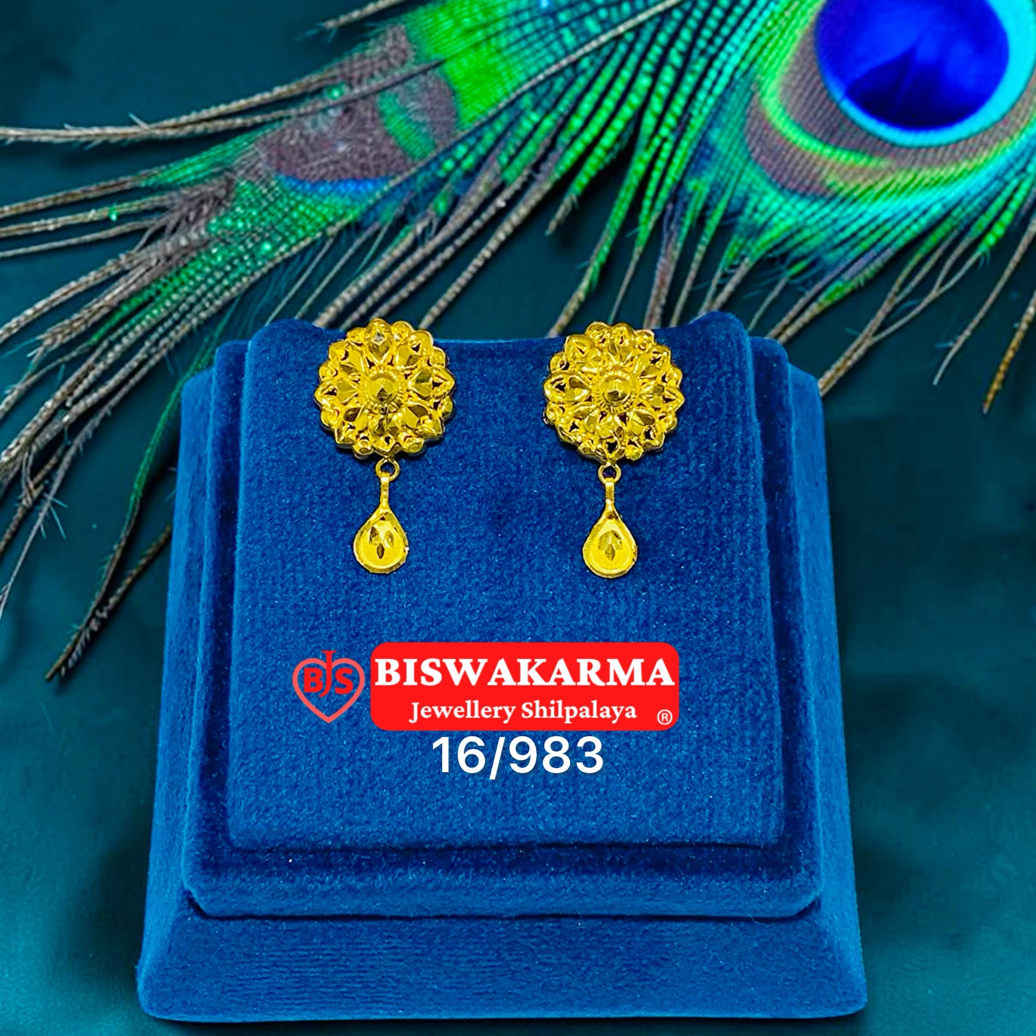 16/983 Floral Lace Drop Top Earring