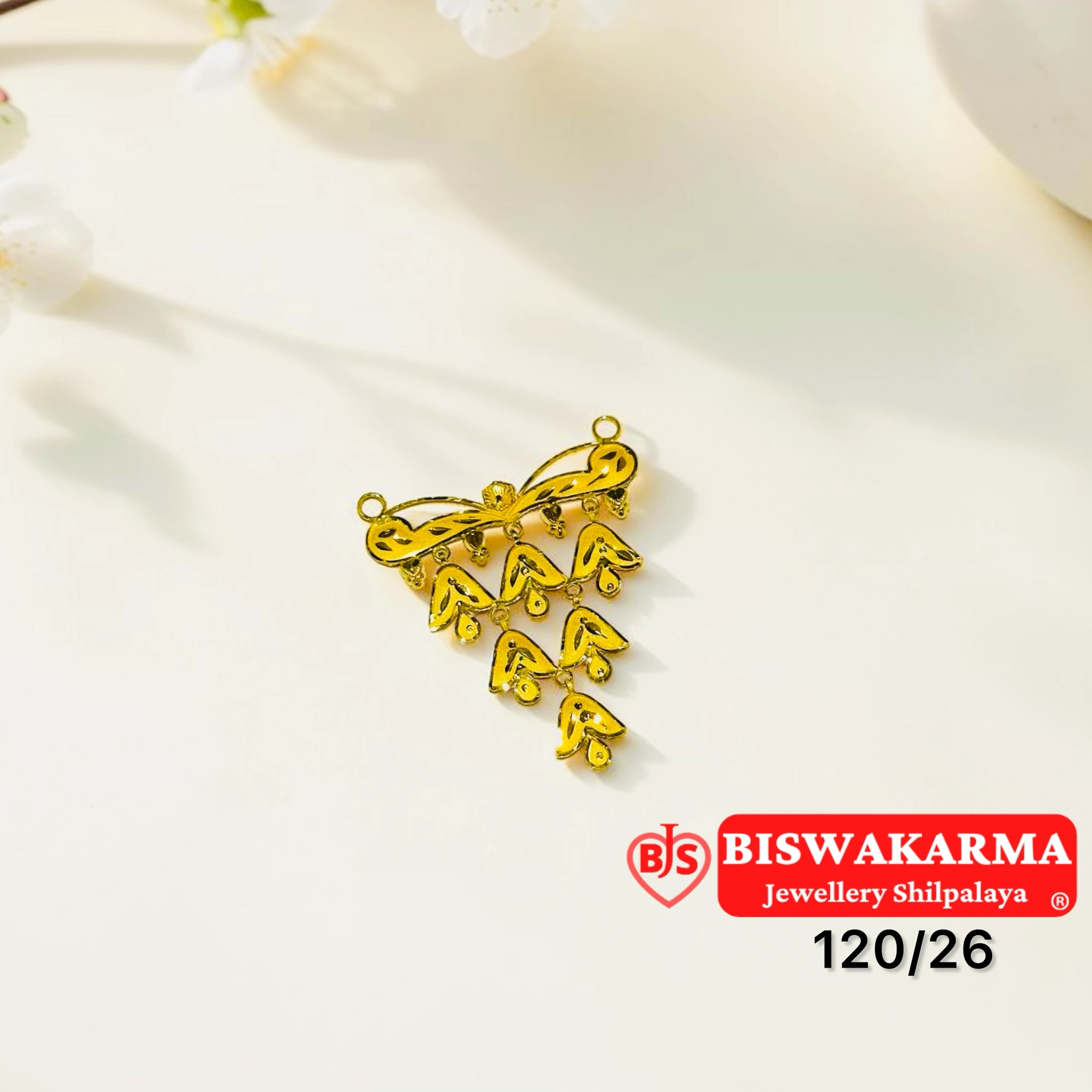 120/26 Leaf Cascade Pendant