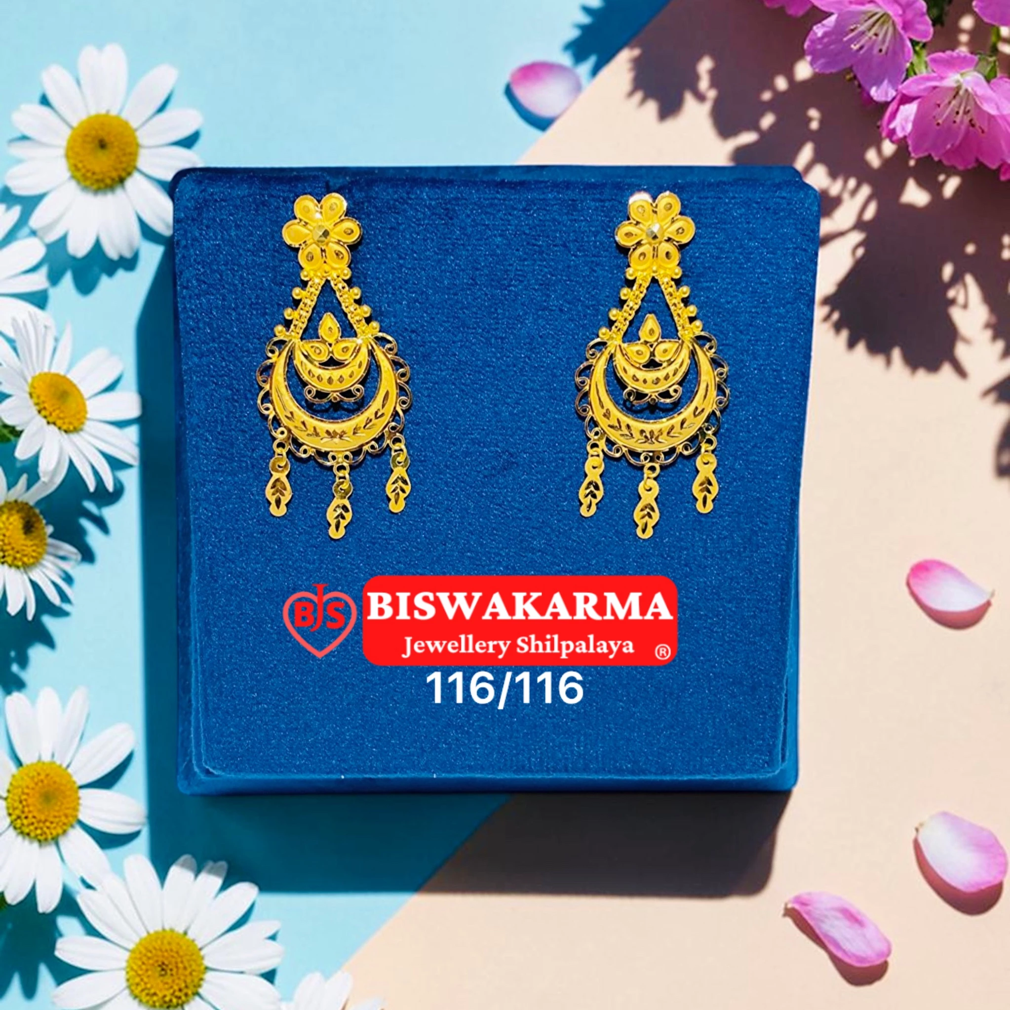 116/116 Floral Chandbali Kanbala Earring